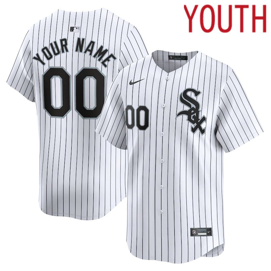 Youth Chicago White Sox Nike White Home Limited Custom MLB Jersey->customized mlb jersey->Custom Jersey